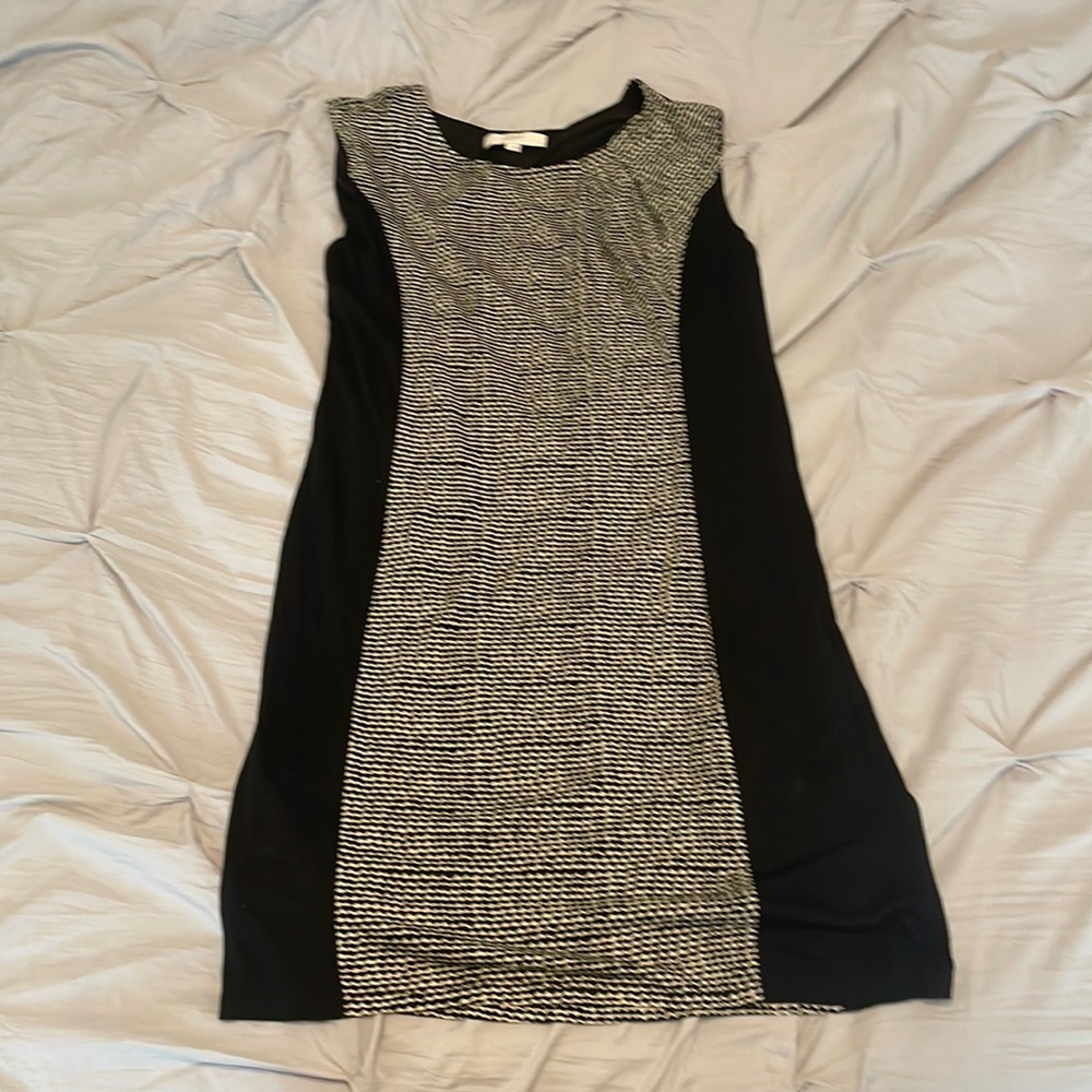Ann Taylor LOFT Dress, Black and Tan- Size Large